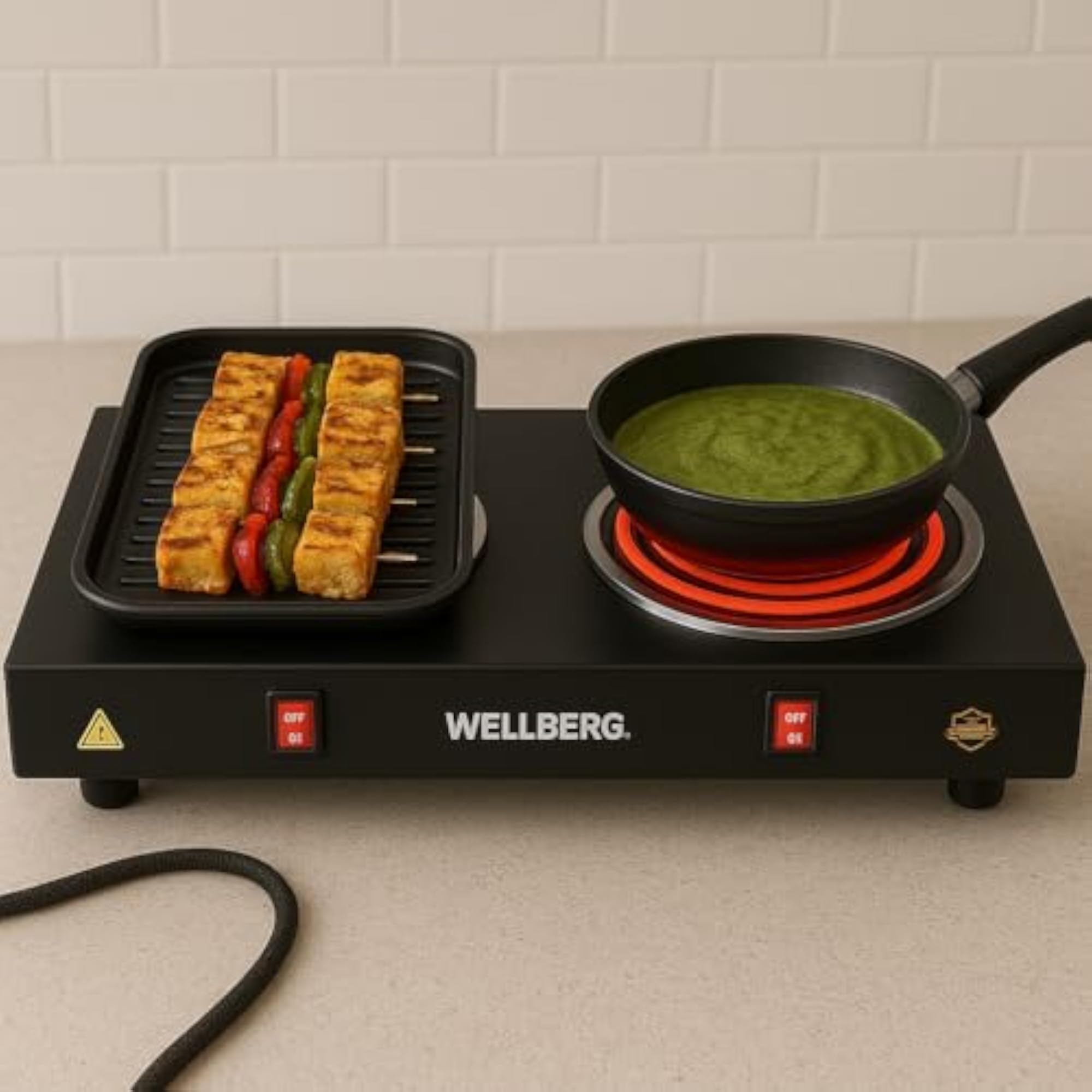 Double Burner Electric Stove 2000W, Portable Cooking Appliance